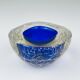 Cendrier vintage en verre de Murano bleu italien, années 1980