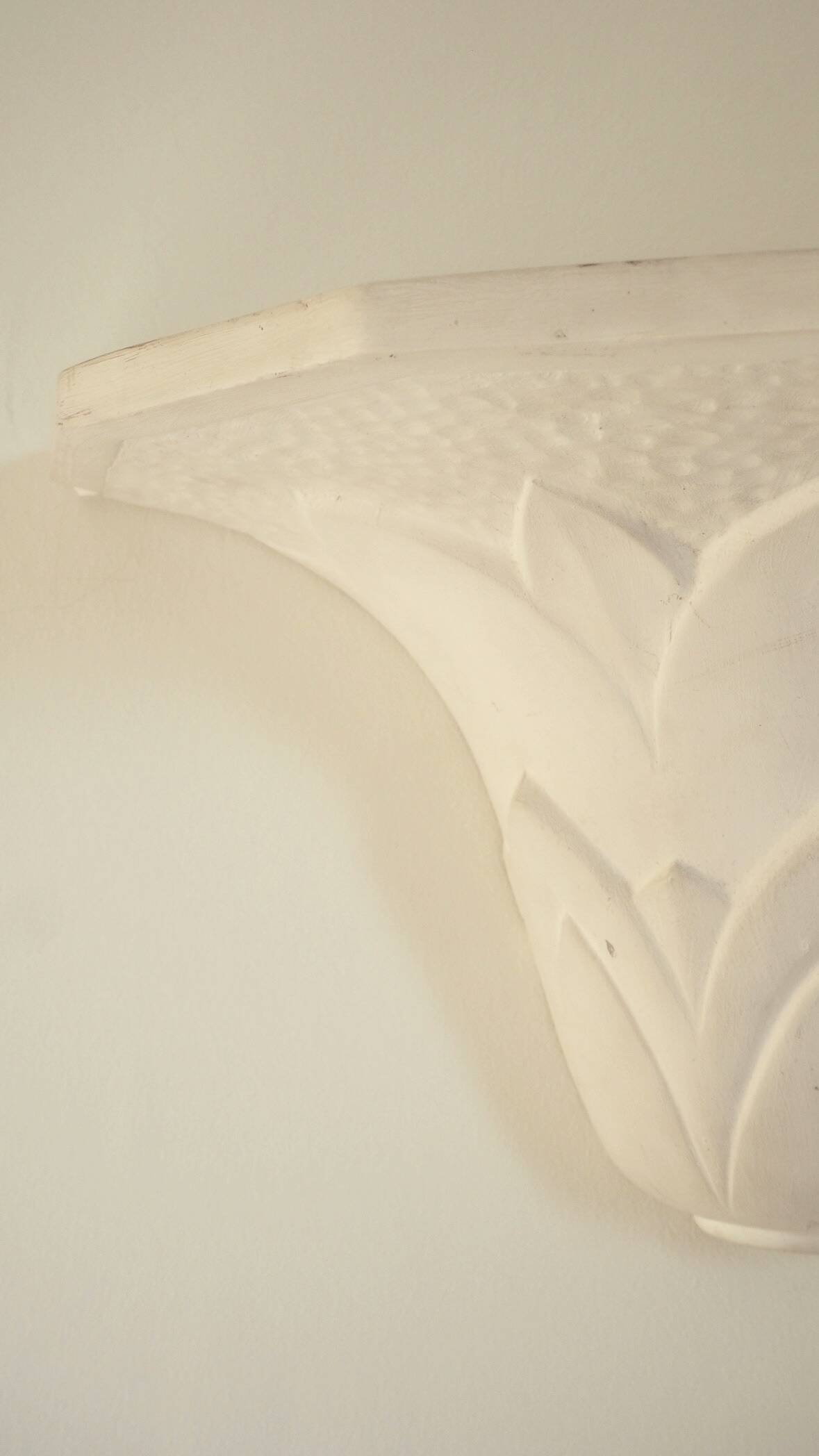 Pair of plaster wall sconces, palmette decoration, 20th century