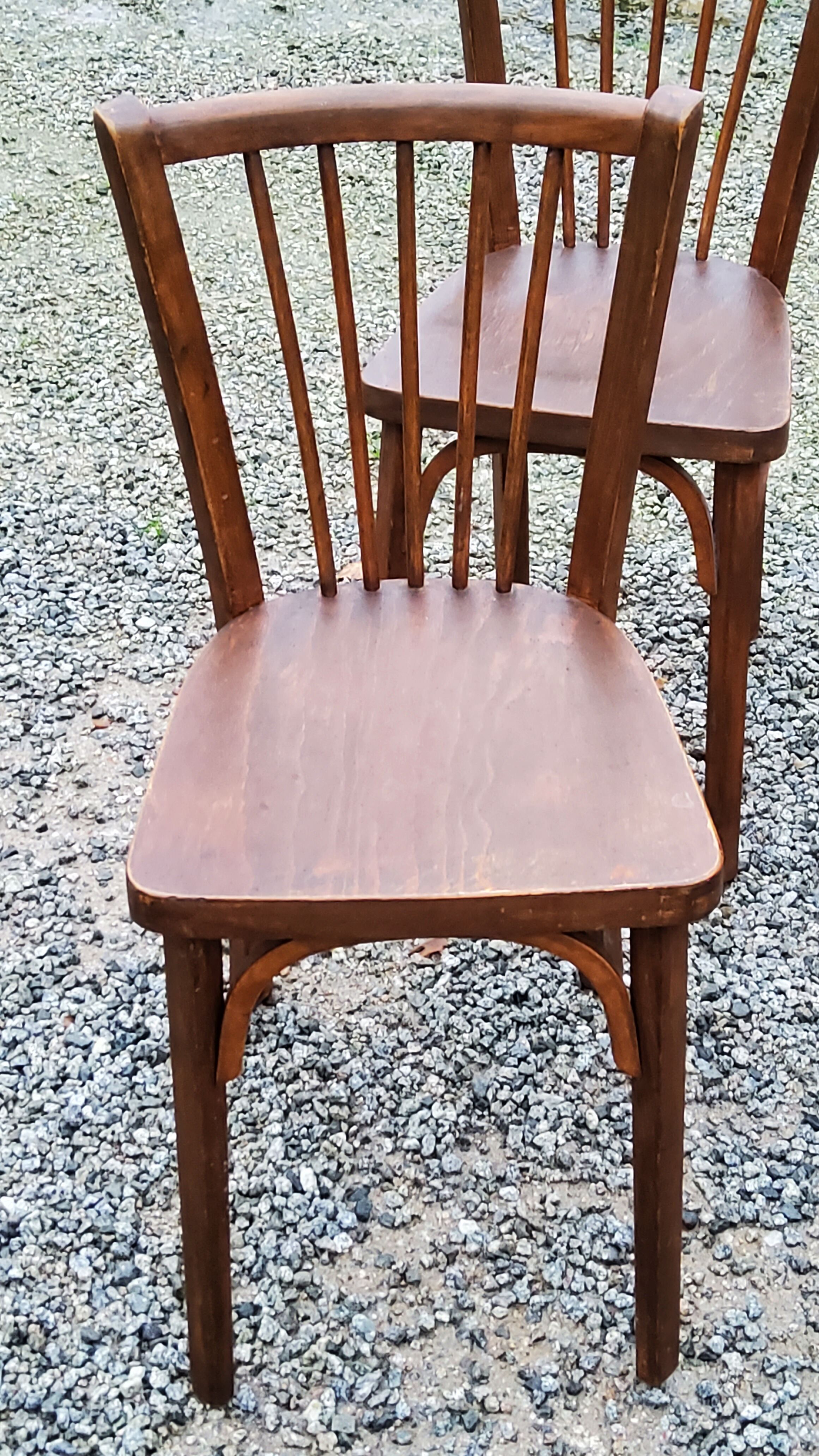 Set of 4 Baumann bistro chairs from the 50s stamped