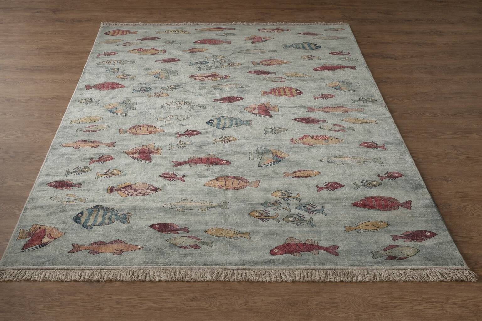 Oriental rug 200 x 300 cm - fish pattern