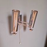Double wall light in chromed metal, G. SCOLARI, 70s