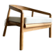 Chaise longue profonde xl en bois de teck avec coussin