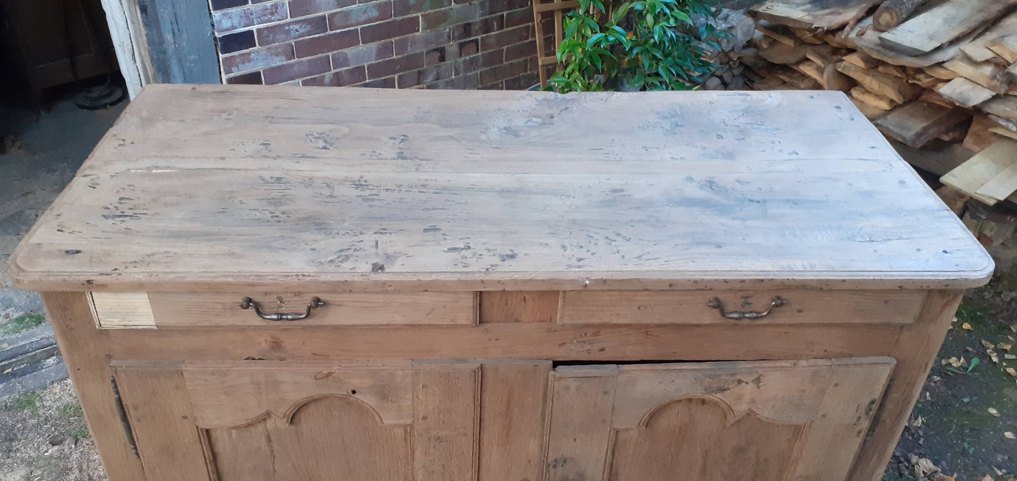 2-door, 2-drawer sideboard, old solid chestnut wood, raw wood