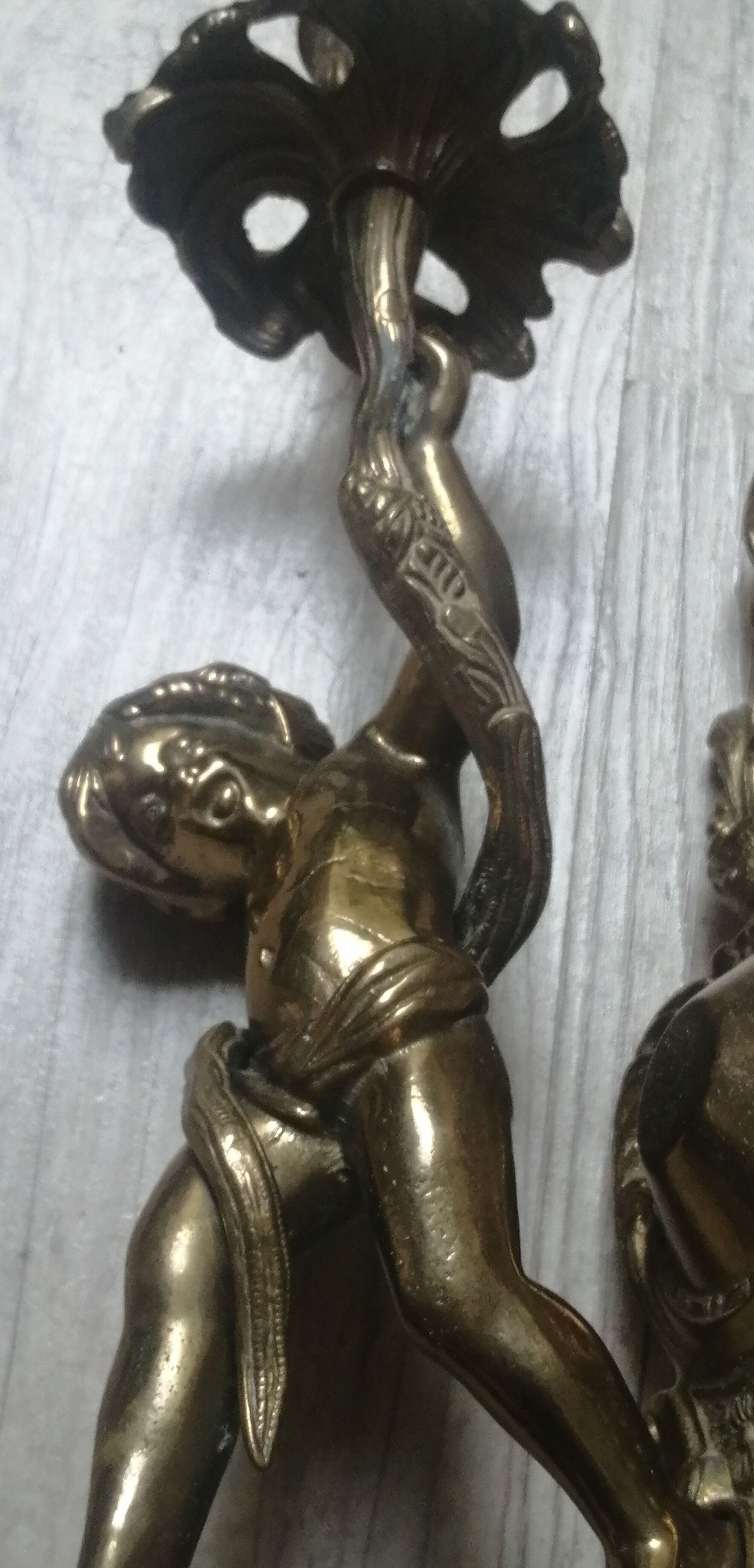 Paire d'appliques en bronze ,anges ,angelots,chérubins