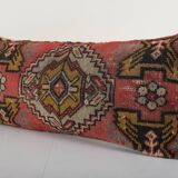 Ethnic lumbar oushak carpet rug pillow cover from anatolian