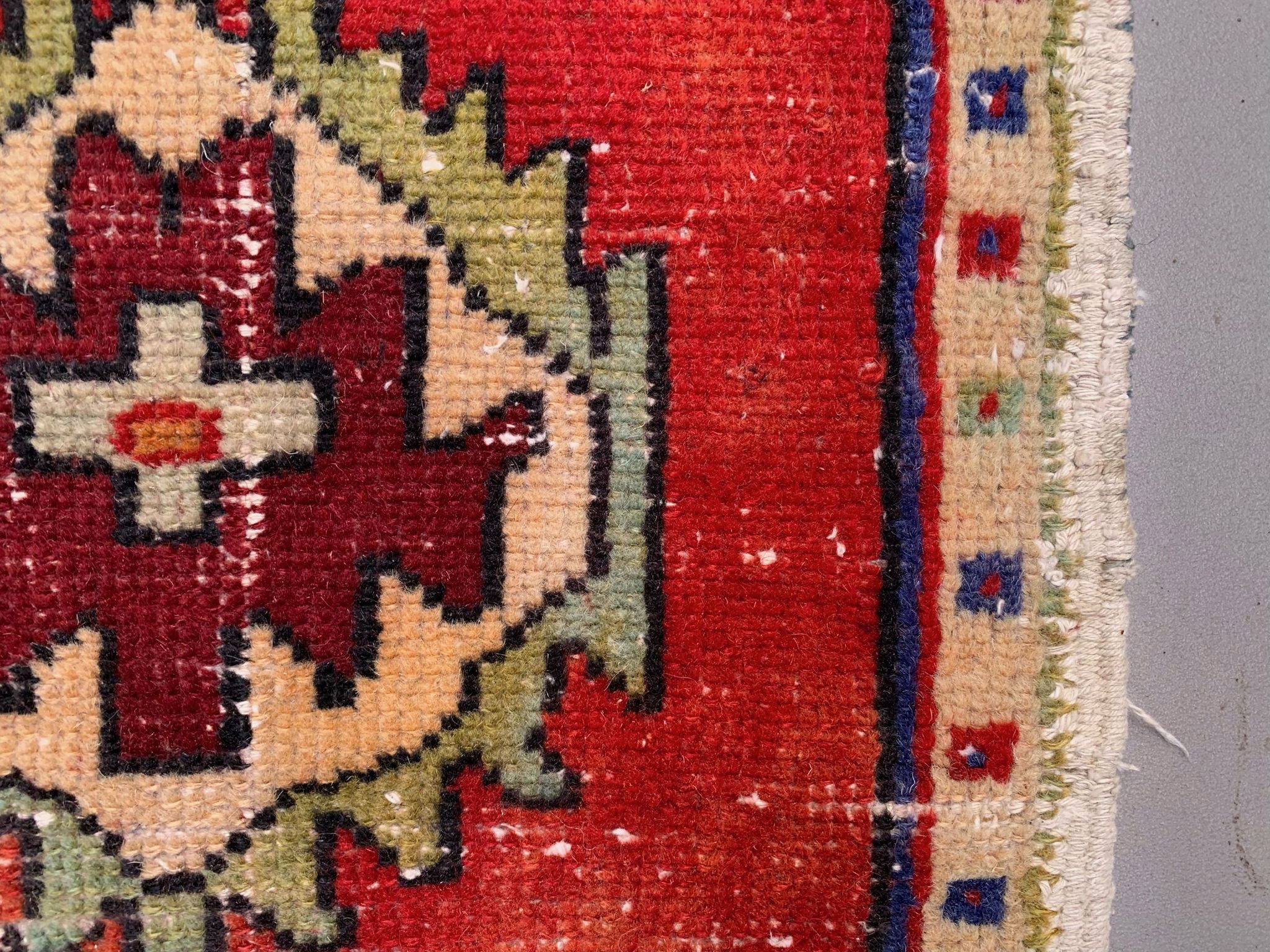 Small Vintage Turkish Rug 85x45 cm, Short Runner, Tribal, Shabby Chic