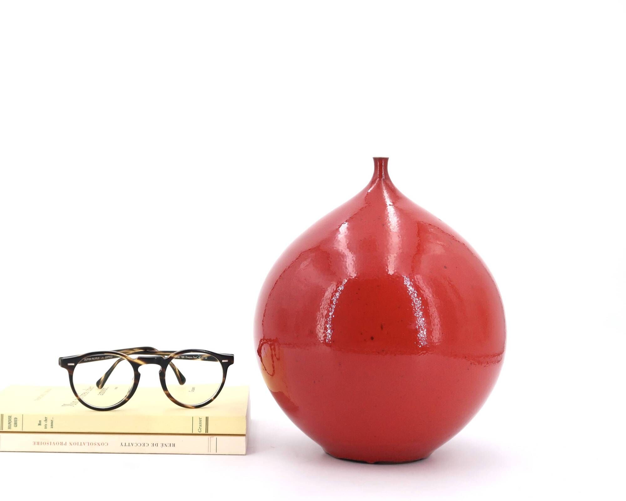 Belgian red ceramic vase, 1960s