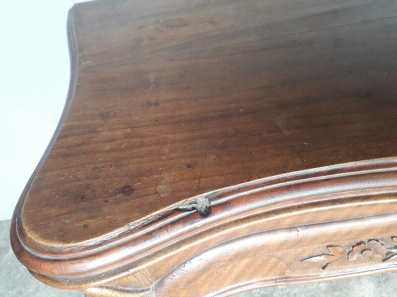 console table st Louis XV mahogany and walnut carved