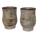 Pair of vintage Accolay ceramic vases signed