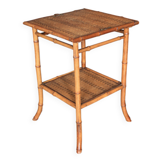 Bamboo and wood side table - art nouveau