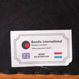 Sheepskin Leather pouf or Ottoman with storage 1970s