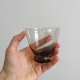 4 thin smoked glass water glasses