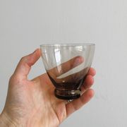 4 verres à eau en verre fin fumé