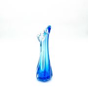 Vase Swing Sculptural – Stretched Glass Azure Blue – Korean Craftsmanship 1970