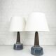 Pair of large blue table lamps Søholm Einar Johansen Denmark 1960s