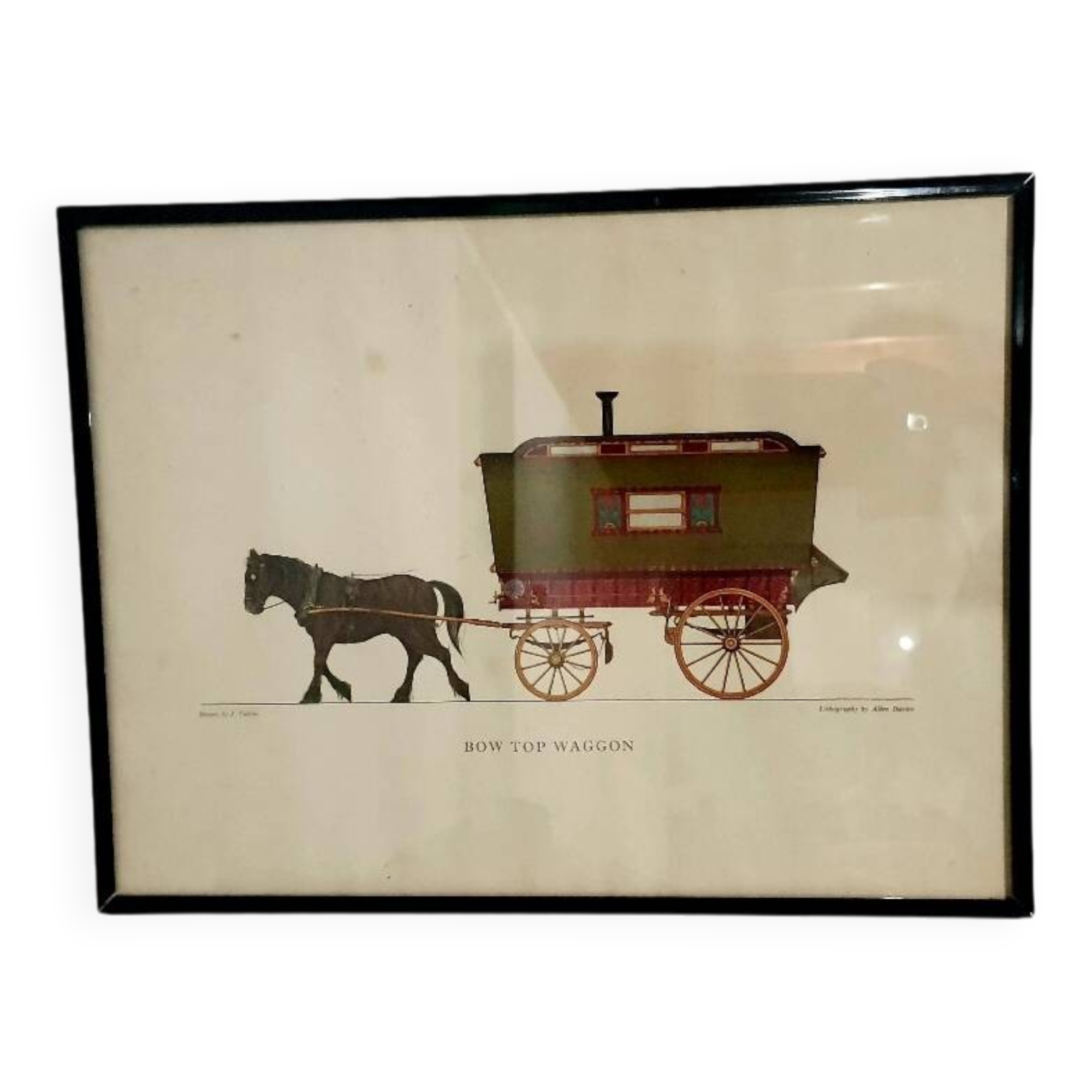 Lithograph by Allen Davies "Bow top wagon"