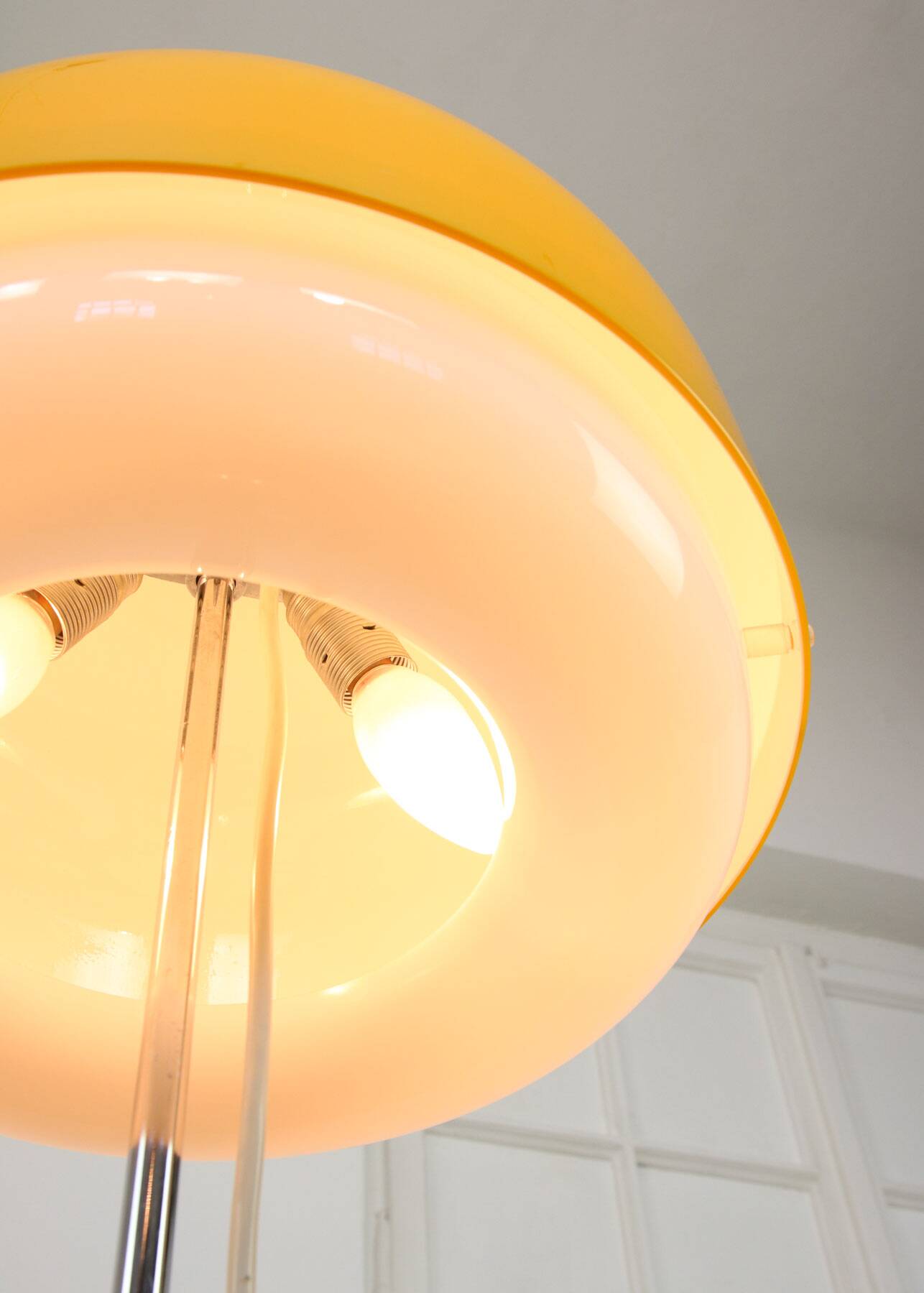 Space Age Yellow Medusa Floor Lamp by Luigi Massoni for Guzzini, 1970s