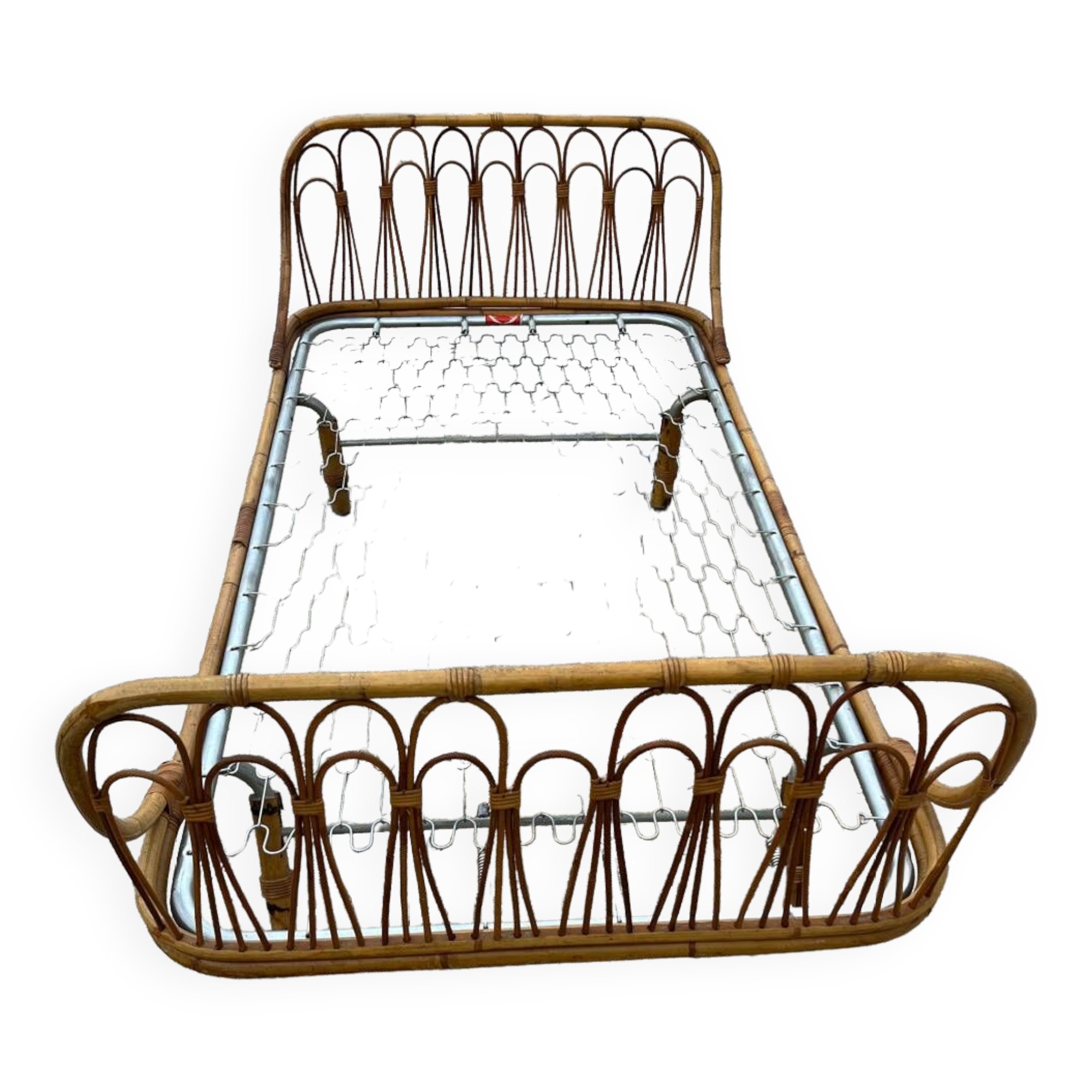 Ondaflex bamboo and rattan daybed 1960