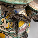 Berrada covered 62 cm amphora in faience of fez morocco