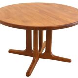 Ronde 1x verlengbare deense teak  Dyrlund eettafel 'Ommel'