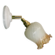 Vintage tulip wall light in white and amber glass