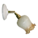 Vintage tulip wall light in white and amber glass
