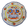 Old flat plate faience henriot quimper basket of flowers decor