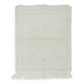 Vintage Minimalist Hand-Knotted Turkish Tulu Accent Rug Made Of Natural Beige Wool