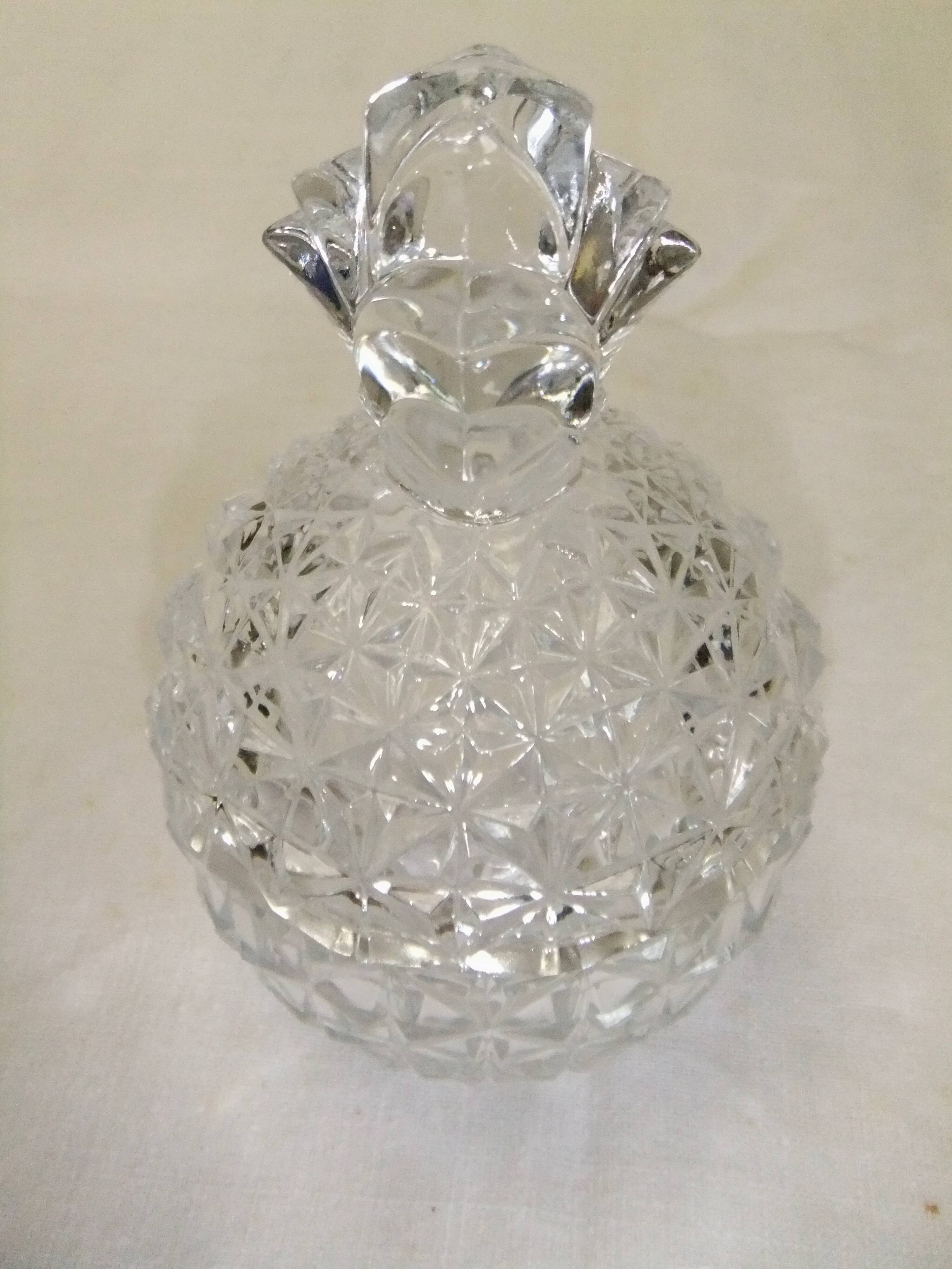 Bonbonnière en cristal ananas vintage sucrier pot couvert