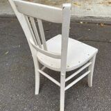 Scandinavian bistro chair made of wood, repainted white