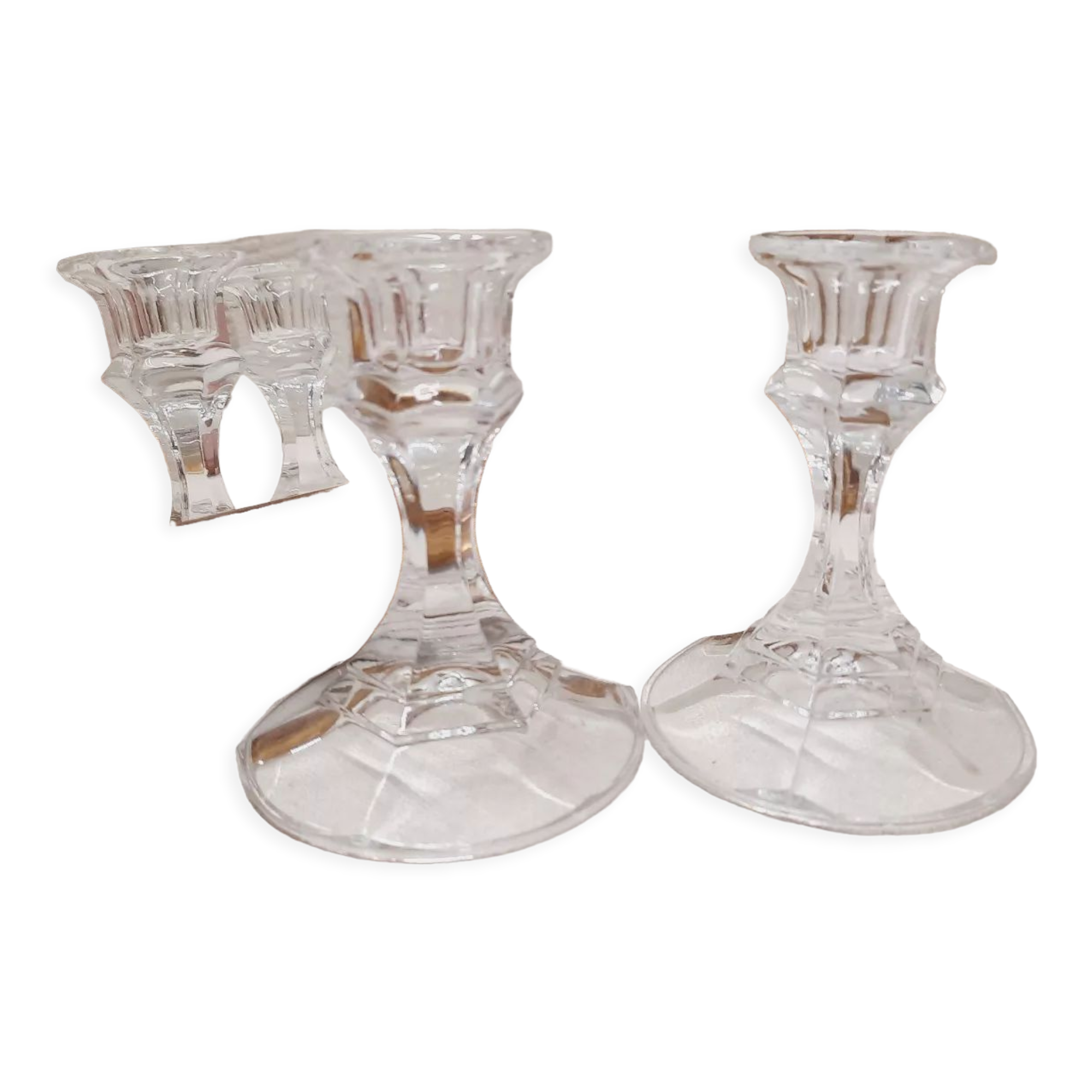 Paire bougeoirs de table