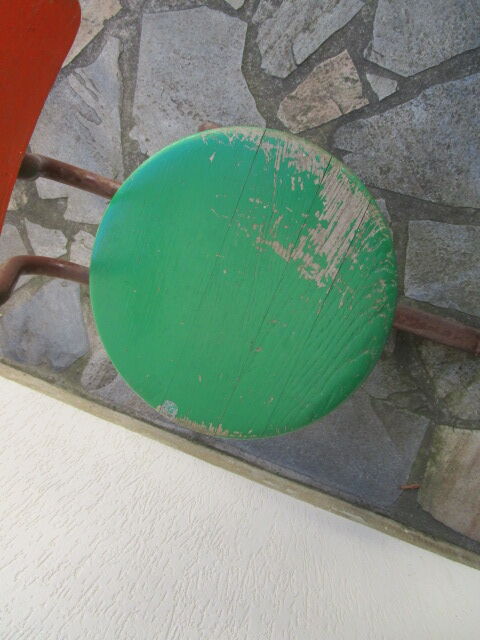 Vintage metal and wood school desk