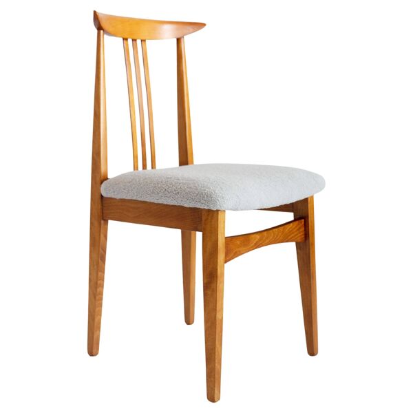 Chaise en lin bouclé du milieu du siècle, conçu par M. Zielinski, Europe, années 1960