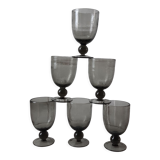Lot de 6 verres à vin en verre bullé