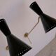 Vintage "Diabolo" wall apply in black metal and brass