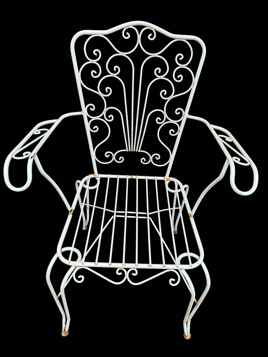 4 Provençal wrought iron armchairs
