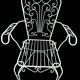 4 Provençal wrought iron armchairs