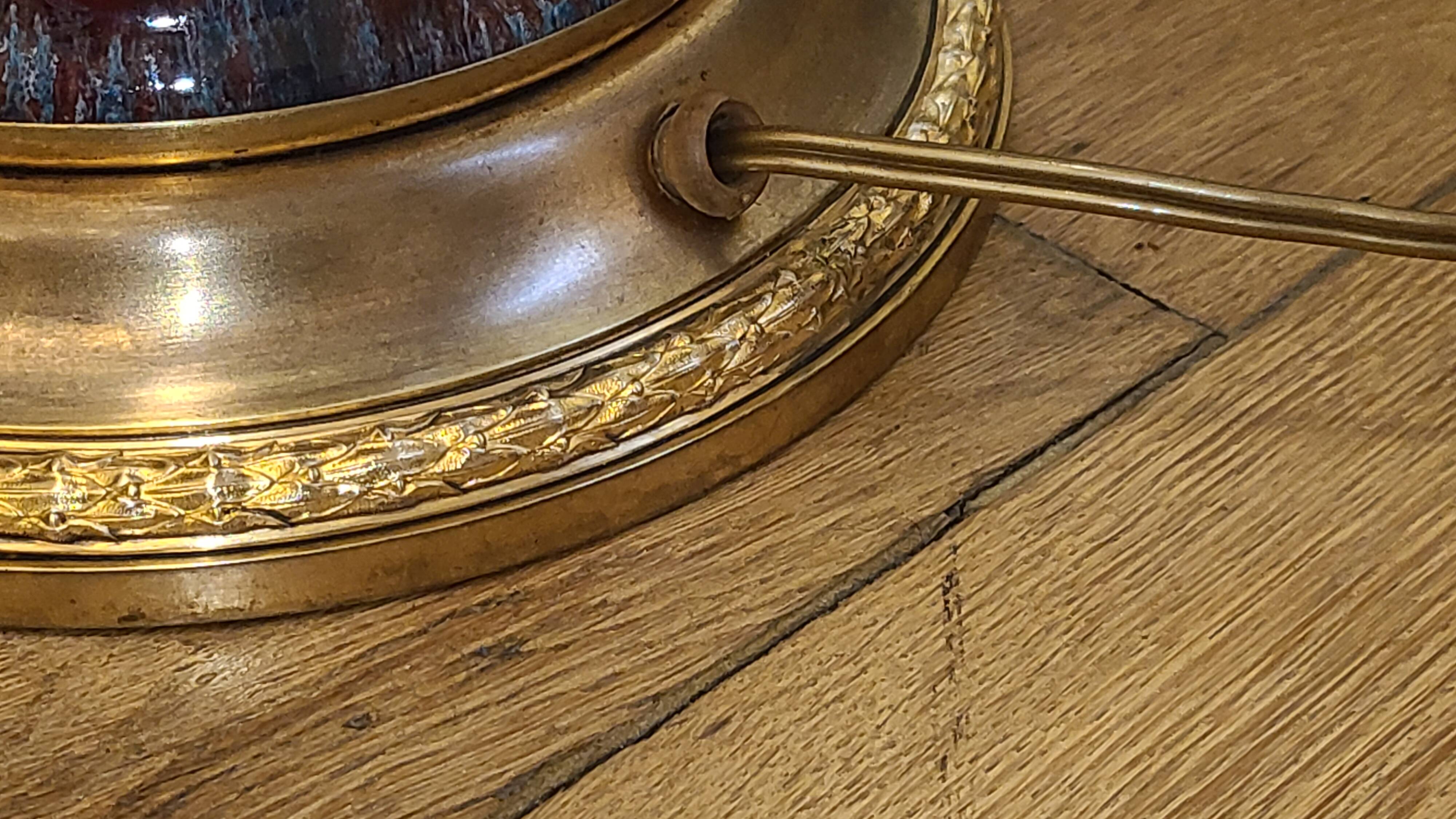 Red Glazed Sandstone Lamp, 1950s