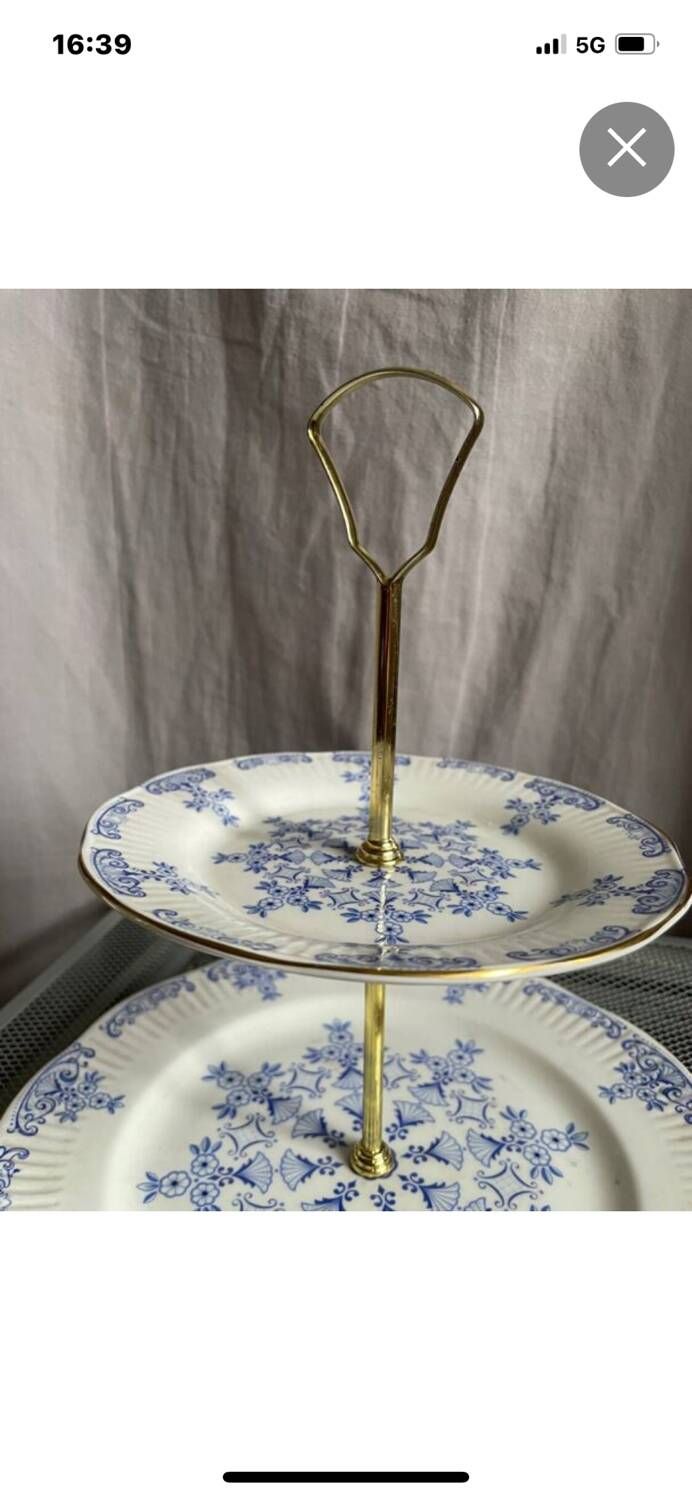 Vintage two-tier English porcelain servant