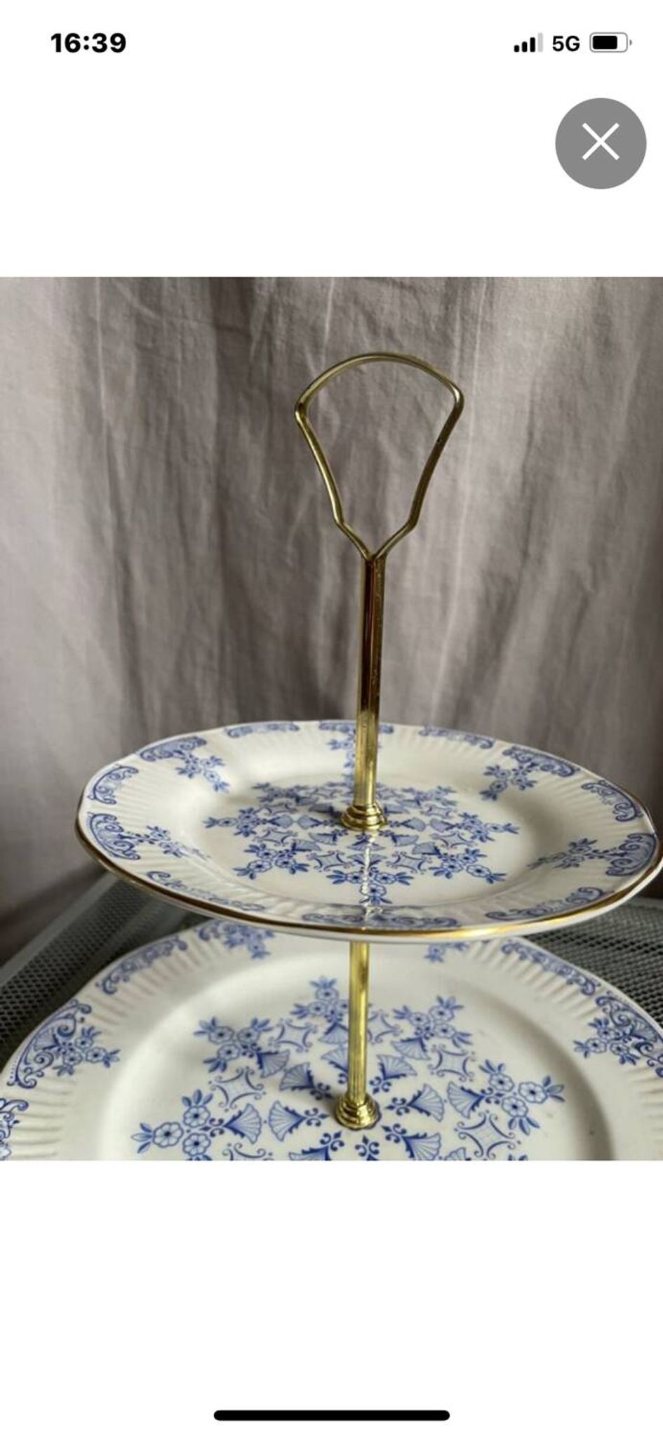 Serviteur en porcelaine anglais, deux étages vintage