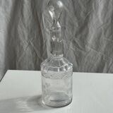 Small glass bottle with vintage round cap H22.5