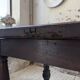 19th-century castle table, carved solid oak, 190cm.