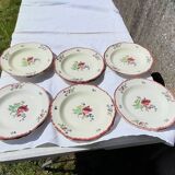 11 assiettes plates en faïence de Gien modèle Lorraine