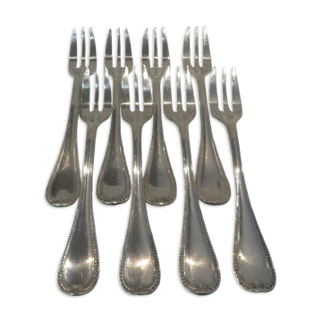 8 silver-plated cake forks by Christofle Malmaison Empire