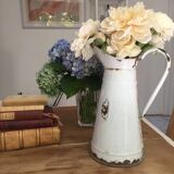 Large old enamelled broc