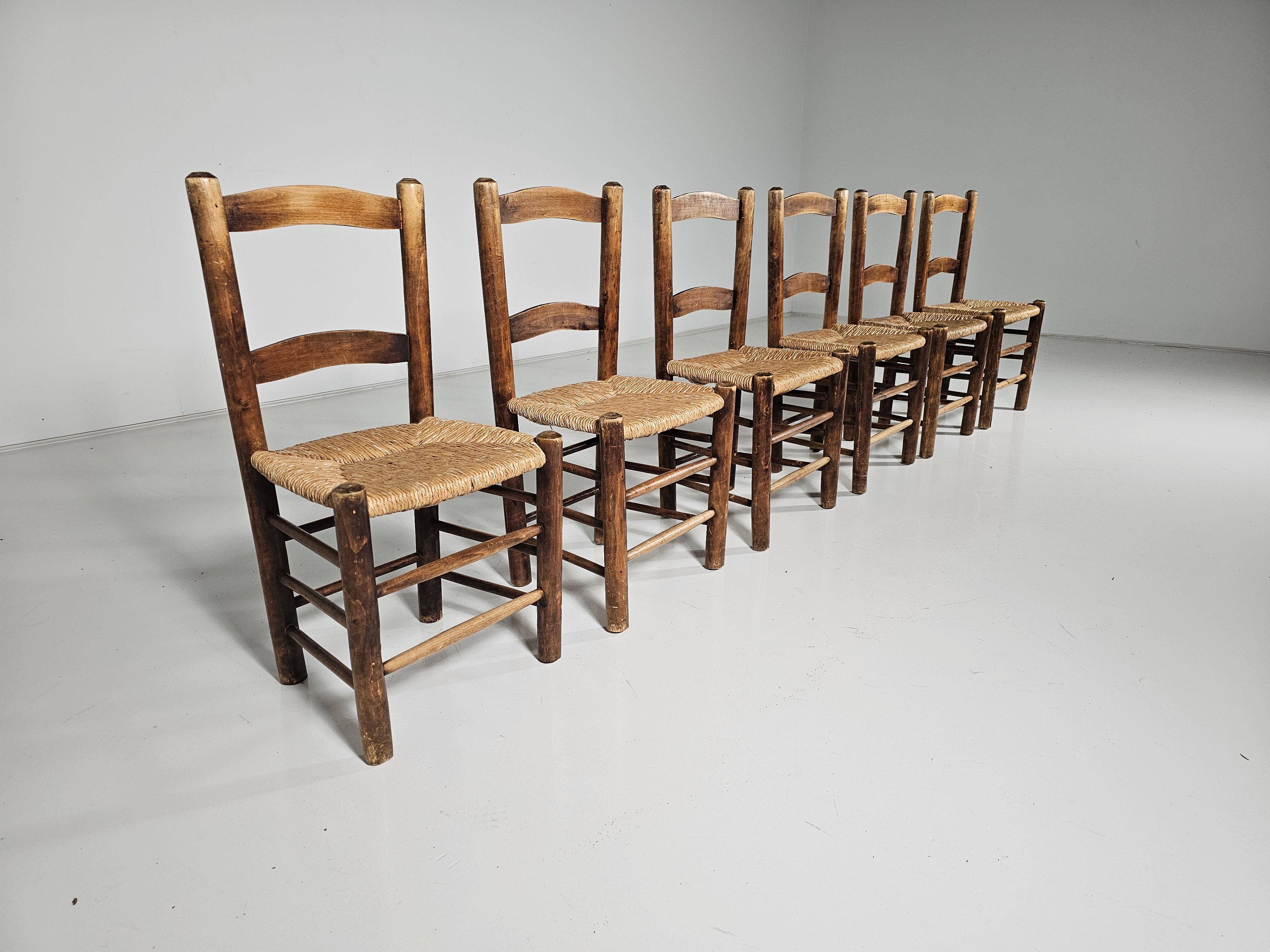 Farmhouse dining chairs, Spain 1970s