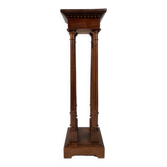 19th century high stand with 4 columns, walnut pedestal