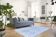Tapis marocain moderne bleu