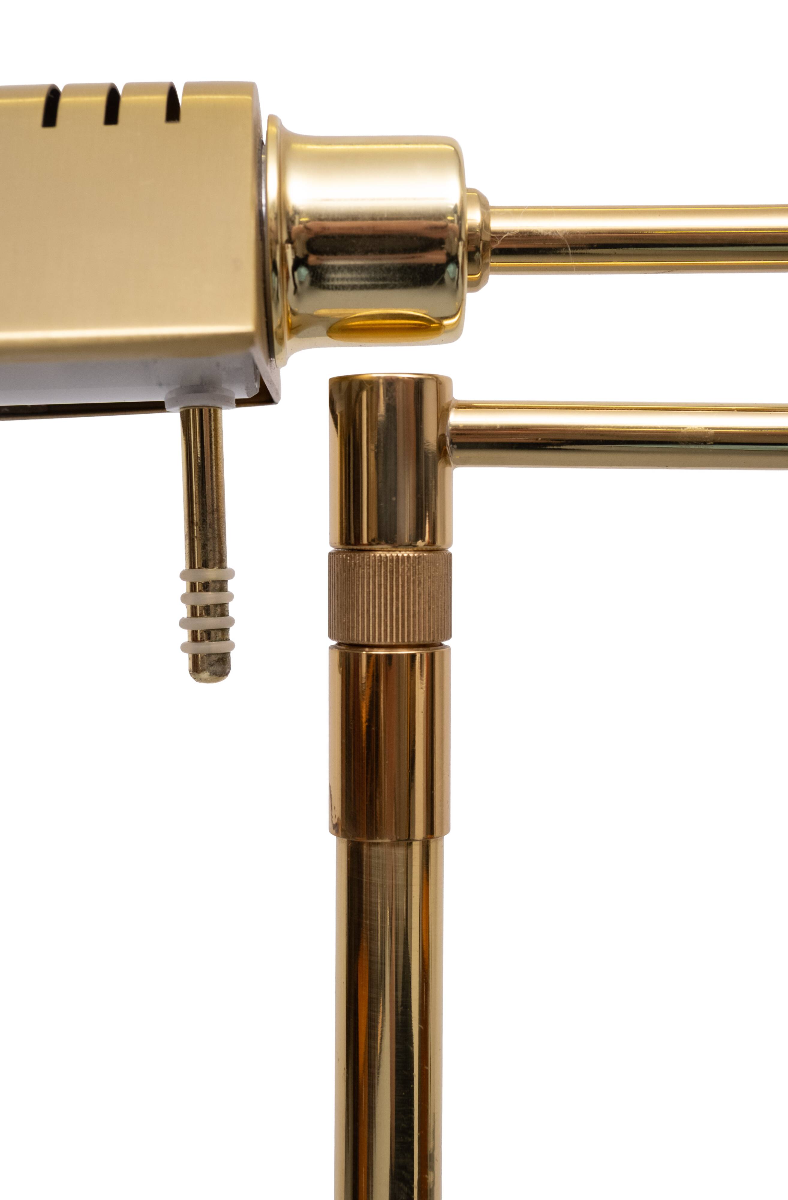 Brass Swing arm Halogen floor lamp by Holtkoetter 1980s Germany