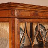 19th Century Mahogany and Burr Walnut Display Cabinet with Lighting